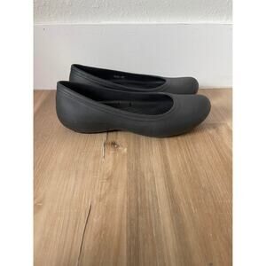 Woman’s Crocs At Work Iconic Comfort Slip Resistant Ballet Flats Black Size 9